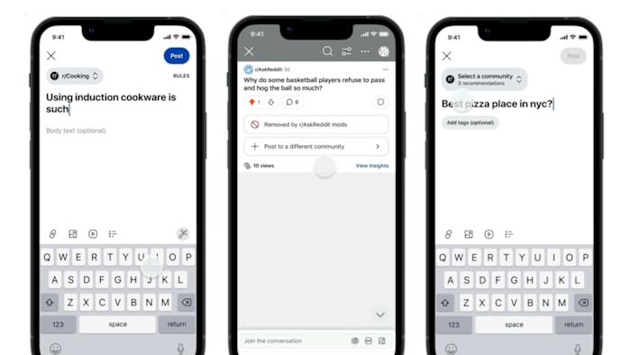 Screenshots of Reddit on a phone.